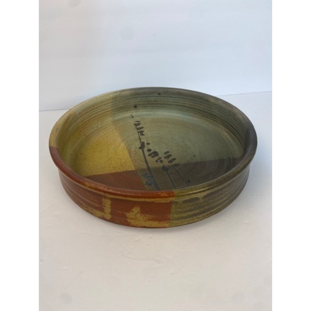 Vintage Bill Creitz 1989 Studio Pottery Bowl Earth Tone Handcrafted Stoneware